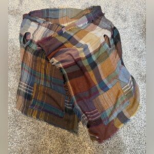 Multicolor Plaid Blanket Scarf, wrap scarf